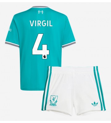 Liverpool Virgil van Dijk #4 Tredje Kläder Barn 2025-26 Kortärmad (+ Korta byxor)